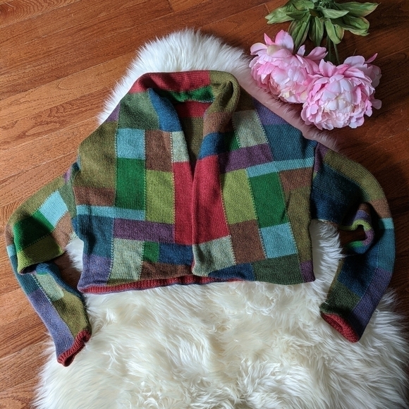 Vintage Patchwork knit Sweater - Picture 2 of 9